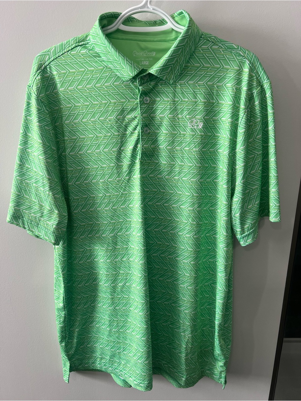 Green Geo-Print Performance Polo